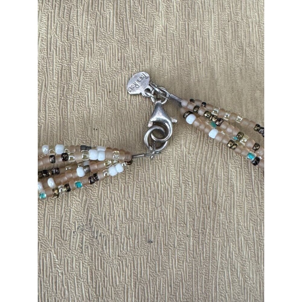 Tica Rose 925 Sterling Silver Rose Quartz Gemstone Beaded Multi-Strand Necklace - Picture 8 of 10
